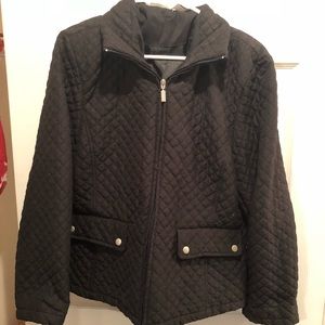 Black quilted zip up jacket